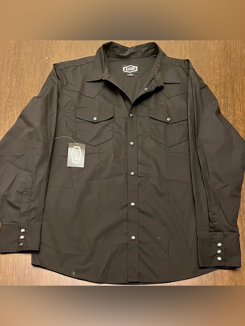 NWT Gibson Men’s Black Pearl Snap Western Shirt XL Long Sleeve